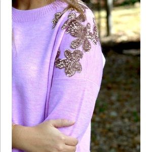 J Crew Floral sequins sweater